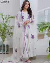 Dhanak EMB 3-Piece Suit with Bamber Embroidered Dupatta