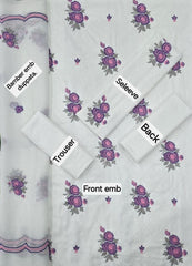 Dhanak EMB 3-Piece Suit with Bamber Embroidered Dupatta